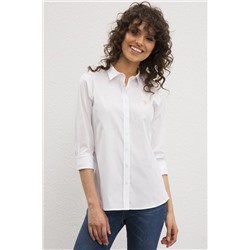 Kadın Beyaz Uzun Kollu Basic Gömlek