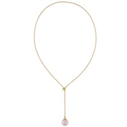 Кулон (Майорка 14мм холодно-розовая; покрытие золото) 72см, Есть комплект