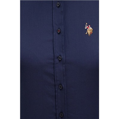 Kadın Lacivert Uzun Kollu Basic Gömlek