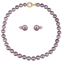 Комплект Эдисон мускат (жемчуг 10-12мм; покрытие золото) 44-46см