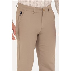 Erkek Koyu Bej Kanvas Pantolon