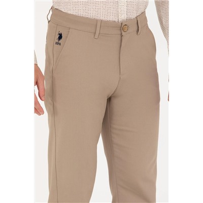 Erkek Koyu Bej Kanvas Pantolon