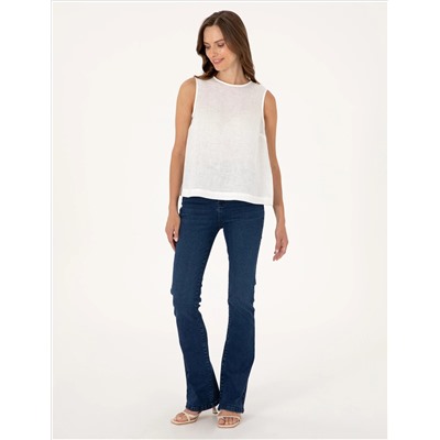Lacivert Skinny Flare Fit Jean Pantolon
