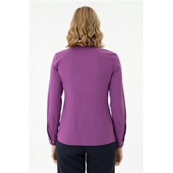 Kadın Violet Uzun Kollu Basic Gömlek