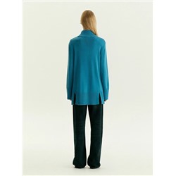 Удлиненный свитер с шерстью, B3031/turkoosi