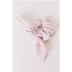 Scrunchie rayas rosa lazo