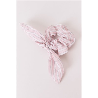 Scrunchie rayas rosa lazo