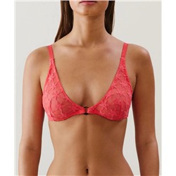 Sujetador pañuelo triangular con bordado coral
