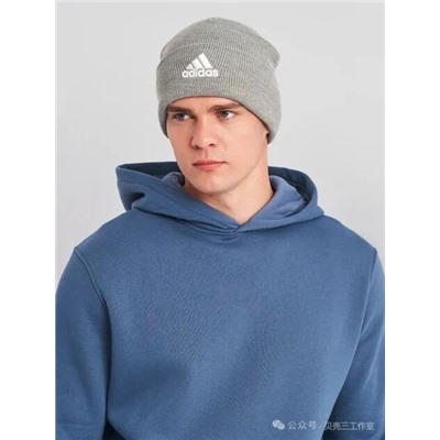 Вязаная шапка с вышивкой унисекс   Adida*s