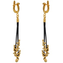 Серьги Объятия (покрытие матовое золото), Есть комплект