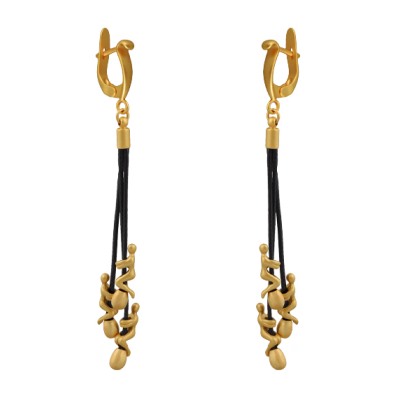 Серьги Объятия (покрытие матовое золото), Есть комплект