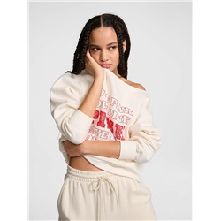 PINK Campus Fleece™ Rib Off-The-Shoulder Sweatshirt