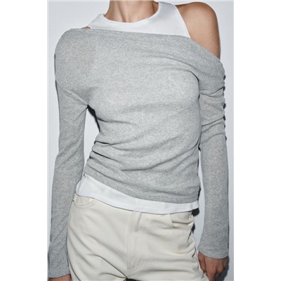 CAMISETA ASIMÉTRICA EFECTO DOBLE