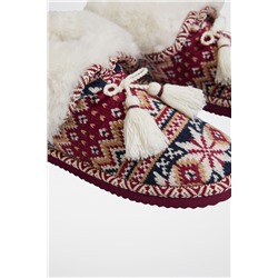 Botines forrados Burdeos