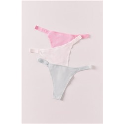 Pack 3 tangas tira algodón mix logo