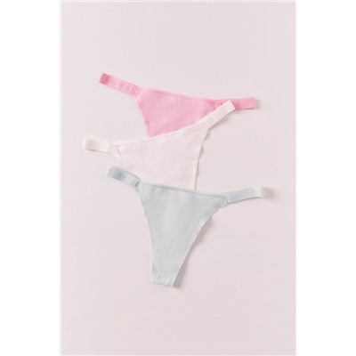 Pack 3 tangas tira algodón mix logo