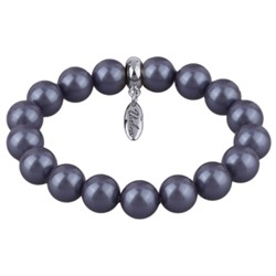 Браслет (Майорка 12мм черничная; покрытие родий), Есть комплект