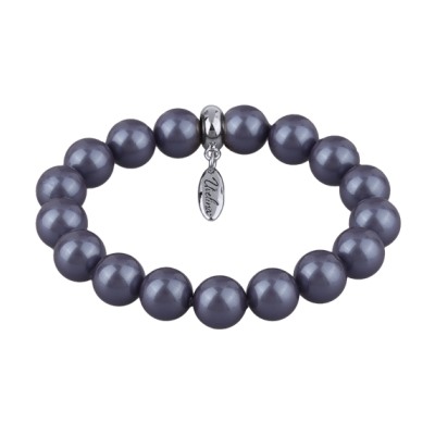 Браслет (Майорка 12мм черничная; покрытие родий), Есть комплект