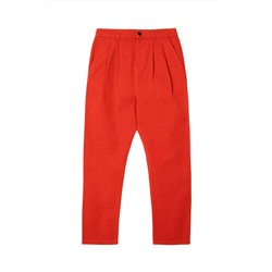 Pantalón carrot 7/8 de tiro alto Rojo teja