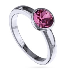 Кольцо Теннис (кристаллы SW розовые 6мм; покрытие родий), Есть комплект