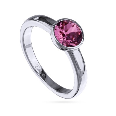 Кольцо Теннис (кристаллы SW розовые 6мм; покрытие родий), Есть комплект