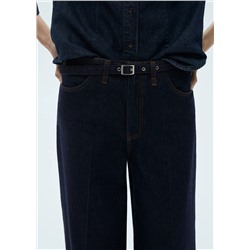 Jeans wideleg rinse wash cinturón
