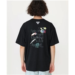 Мужская футболка Columbi*a с круглым вырезом и короткими рукавами с принтом на спине. Влагопоглощающая и быстросохнущая ткань. Солнцезащитный эффект UPF30+.