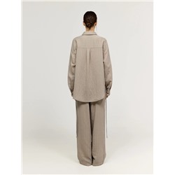 Бежевые брюки в полоску