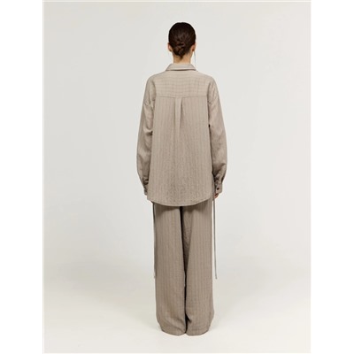 Бежевые брюки в полоску