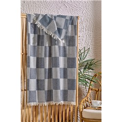 Valezium, Dama Desenli Peştamal Plaj Havlusu 70x155 Cm lacivert