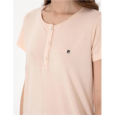 Bej Kısakollu Pijama Takımı