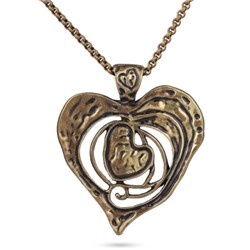 Кулон сердце (покрытие бронза; 100см)
