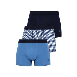 U.S. Polo Assn. U.S. Polo Assn. Erkek İndigo - Lacivert - İndigo 3 Lü Kutulu Boxer - Çoklu Renk - SELKR80O25C6Q