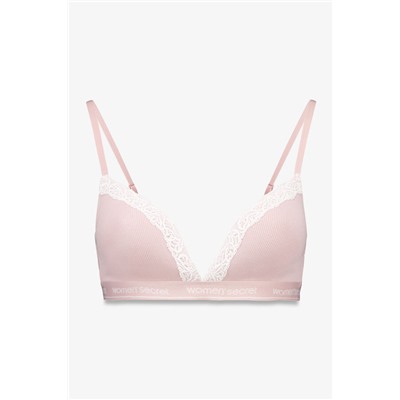 Sujetador triangular CHARMING algodón rosa