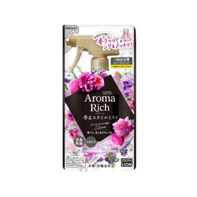 LION Кондиционер-спрей Aroma Rich Juliette,разглаживающий белье, цветочный 250 мл.  сменная упаковка