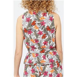 Top Tropico Blanco y caqui