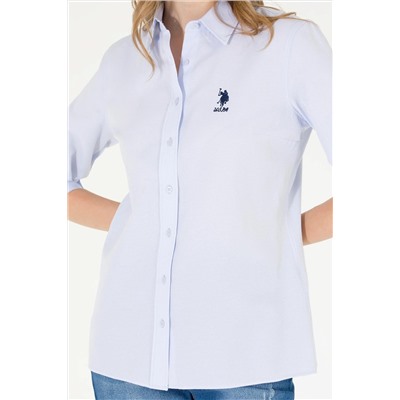 Kadın Açık Mavi Uzun Kollu Basic Gömlek