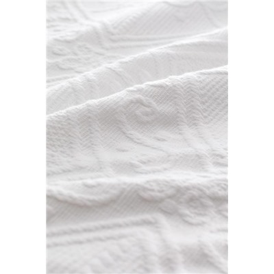 Marjolaina %100 Pamuk King Size Yatak Örtüsü - Beyaz