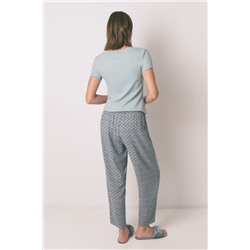 Pantalón largo carrot viscosa print sellos