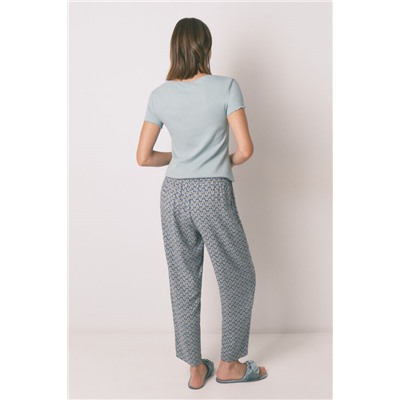 Pantalón largo carrot viscosa print sellos