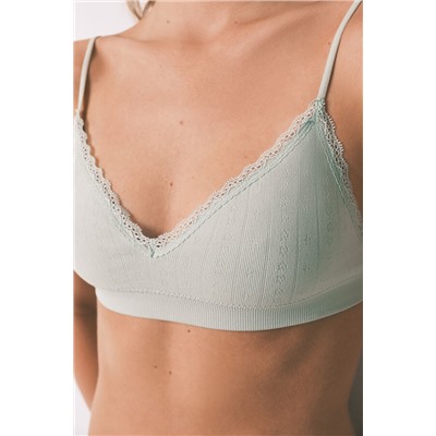 Sujetador top Seamless encaje verde