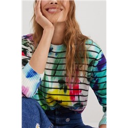 Jersey rayas tie-dye floral