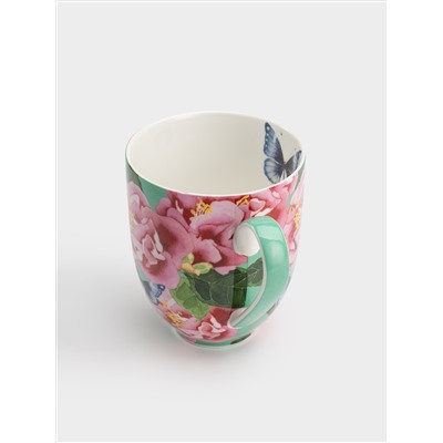Кружка, 400 мл, с подставкой, Камелии