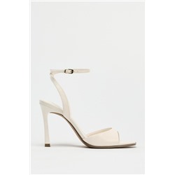 PATENT-FINISH HIGH-HEEL SANDALS
