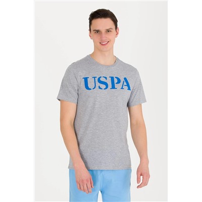 Erkek Gri Melanj Basic Bisiklet Yaka Tişört