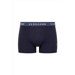 U.S. Polo Assn. Erkek Çok Renkli Çizgili & Düz Likralı Pamuklu Modal 3'lü Paket Boxer AR.8.0.U5R.1.İ5