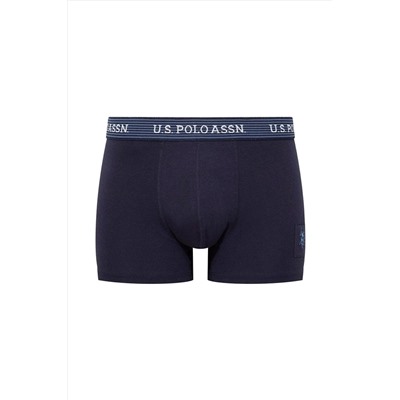 U.S. Polo Assn. Erkek Çok Renkli Çizgili & Düz Likralı Pamuklu Modal 3'lü Paket Boxer AR.8.0.U5R.1.İ5