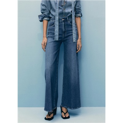Jeans wideleg tiro alto