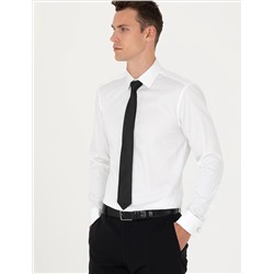 Beyaz Slim Fit Uzun Kollu Basic Gömlek