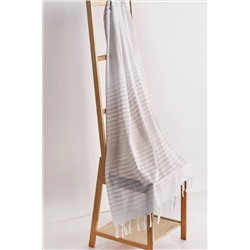 Denizli Concept Renk Geçişli Çizgili Bej Peştemal - 90x180 Cm - Plaj Ve Spa Için %100 Pamuk